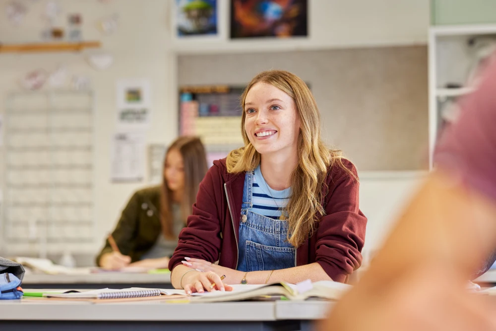 Student in class